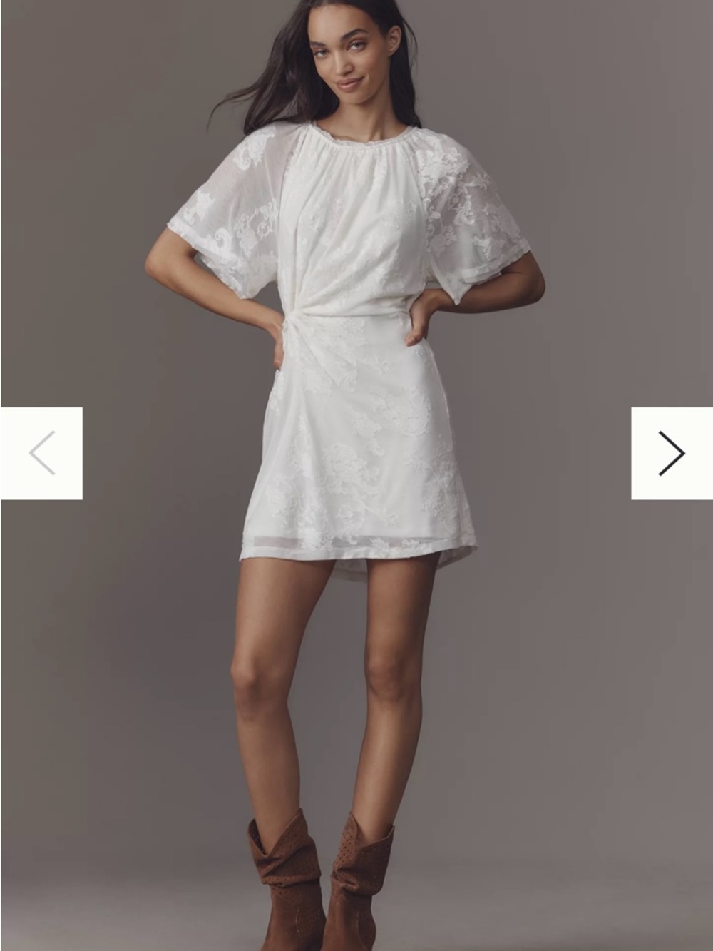 Anthropologie Burnout T-Shirt Dress. Ivory. XL. NWT